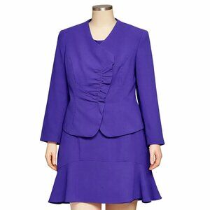 VTG Platinum by Larry Levin Purple Dress & Blazer Set Women's Size 14 - EUC